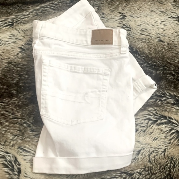 American Eagle Outfitters Pants - American Eagle White Denim Midi Super Stretch Shorts